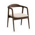 Silla de madera con cojín de lino beige