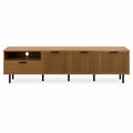 Mueble de TV de Madera con Puertas y Cajón de 180 cm Marrón