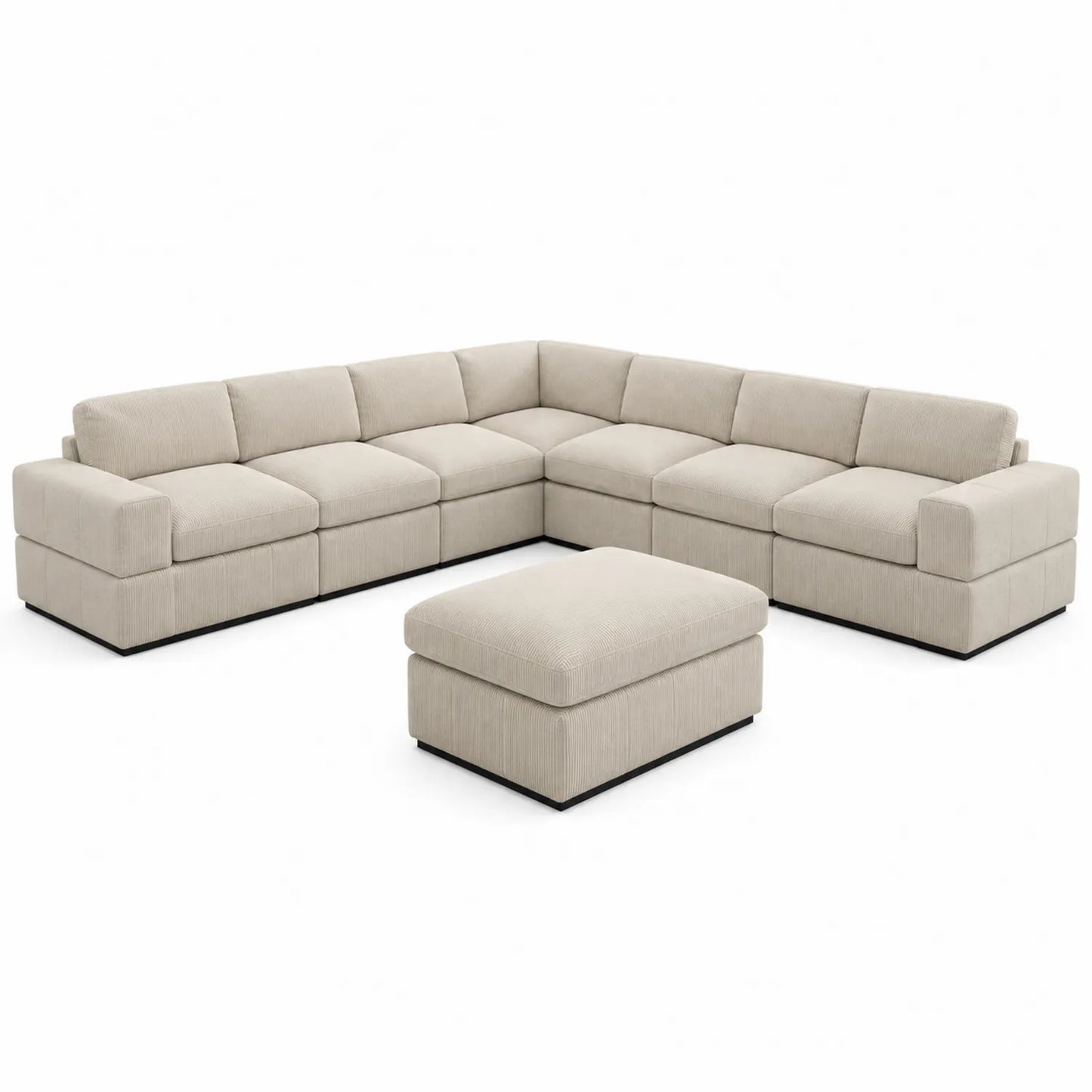 Juego de sofá modular esquinero de tela beige