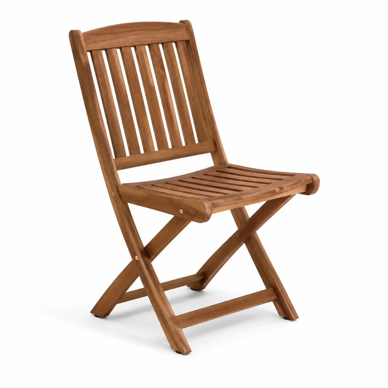 Silla plegable de madera de acacia marrón 46x53x86 cm