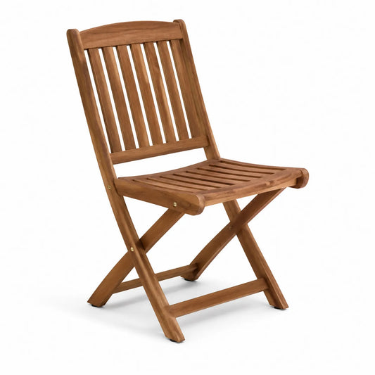 Silla plegable de madera de acacia marrón 46x53x86 cm
