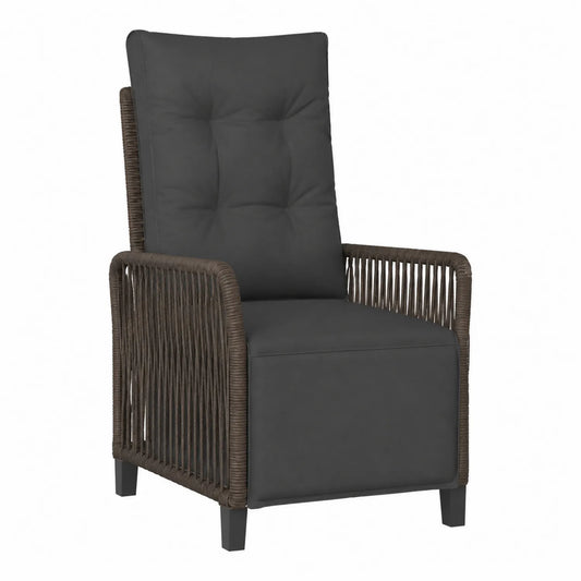 Silla de ratán sintético con cojines de poliéster Gris