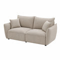 Sofá de 2 plazas de tela de pana beige 180x90x80 cm