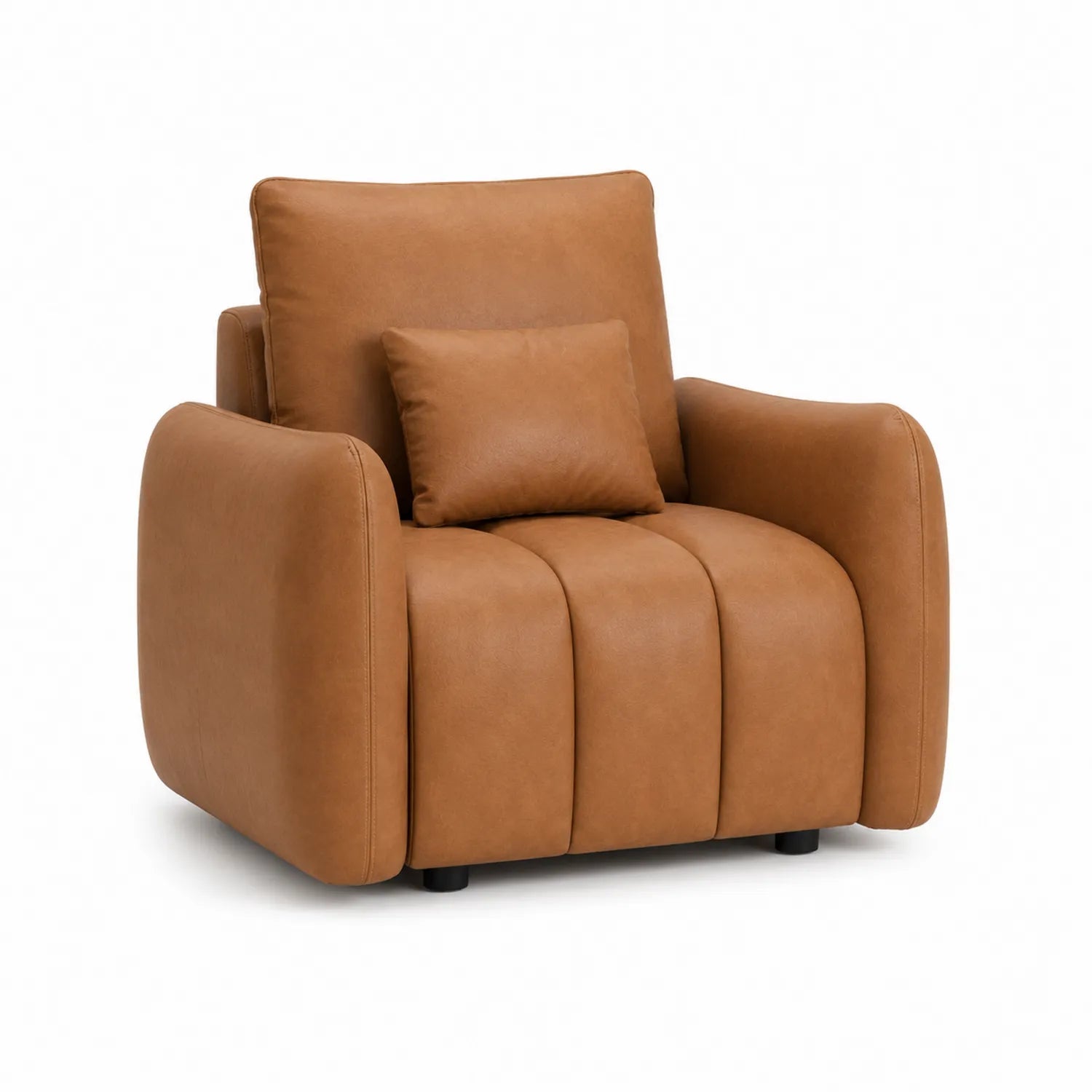 Sillón de PU marrón 75x80x85 cm